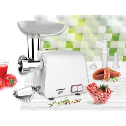 Heinner MG-1340WH - Húsdaráló 1340 W/230 V, fehér