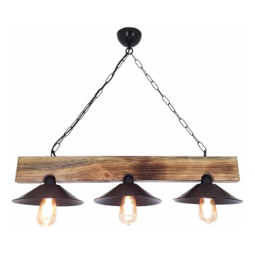 HEPSI kábeles függeszték 3xE27/40W/230V lucfenyő/dió