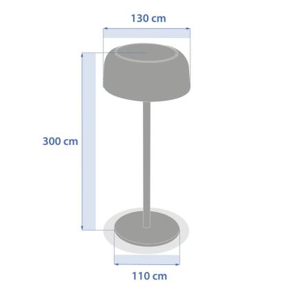 Hesperide - BOLTY LED napelemes asztali lámpa, 3,7V, 2600 mAh, IP65, antracit