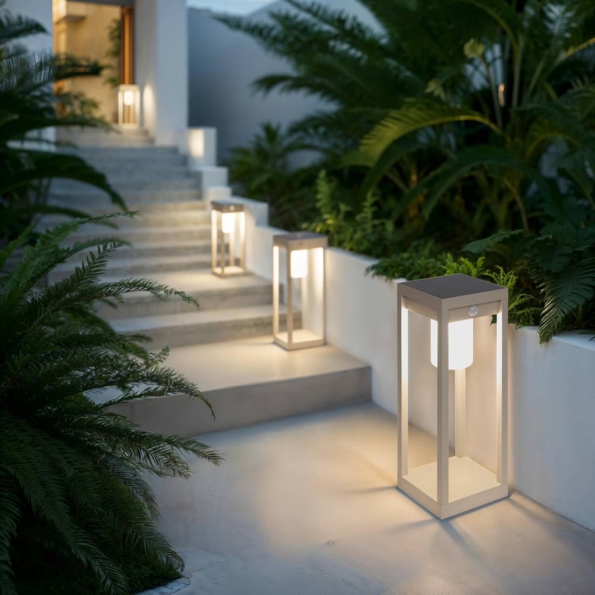 Hesperide - LED napelemes lámpás mozgás- és alkonyérzékelővel PIKY LED/3,7V 2600 mAh 40 cm IP65 bézs
