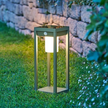 Hesperide - PIKY LED napelemes lámpás mozgás- és szürkületérzékelővel, LED/3,7V 2600 mAh, 40 cm, IP65, zöld