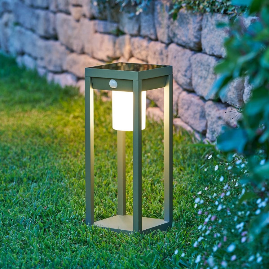 Hesperide - PIKY LED napelemes lámpás mozgás- és szürkületérzékelővel, LED/3,7V 2600 mAh, 40 cm, IP65, zöld