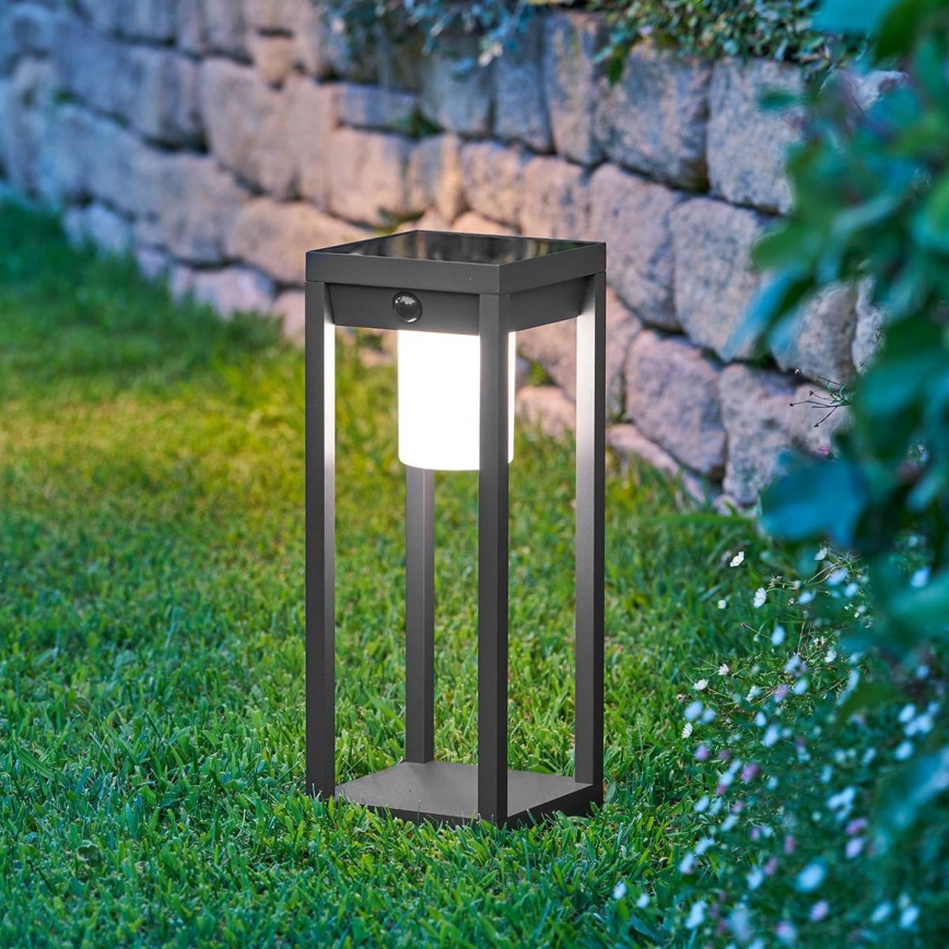 Hesperide - LED napelemes lámpás mozgás- és alkonyérzékelővel PIKY LED/3,7V 2600 mAh 40 cm IP65 antracit
