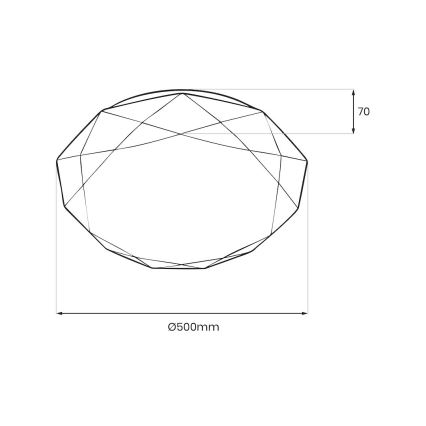 LED dimmelhető mennyezeti lámpatest HEX LED/72W/230V 3000-6000K átm. 50 cm fehér + távirányító