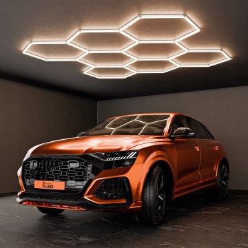 HEXAGON LED mennyezeti lámpatest 570W/85-265V 6500K 522x298 cm CRI 90 IP54 fehér