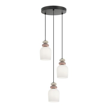 HILDA kábeles függeszték 3xE14/40W/230V fekete/barna