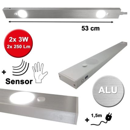 HiLite - LED mennyezeti lámpa szenzorral BERN 2xLED/3W/230V 4000K