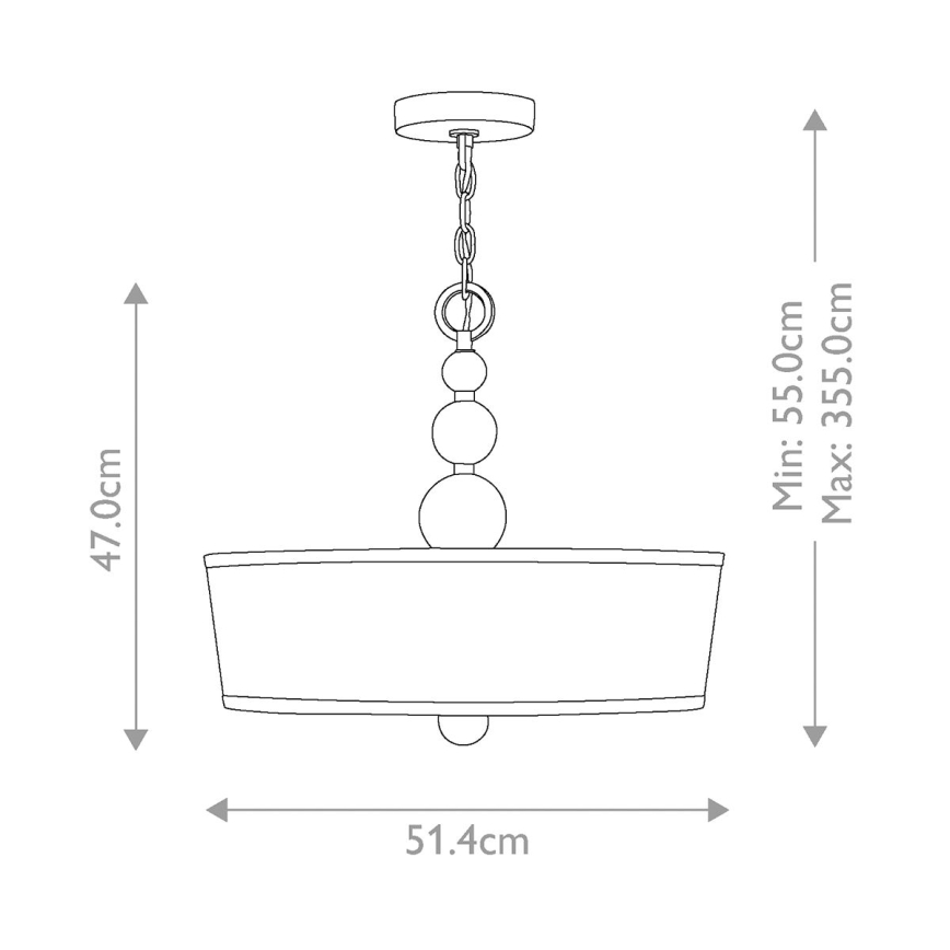 Hinkley - Csillár láncon ZELDA 3xE27/60W/230V sárgaréz