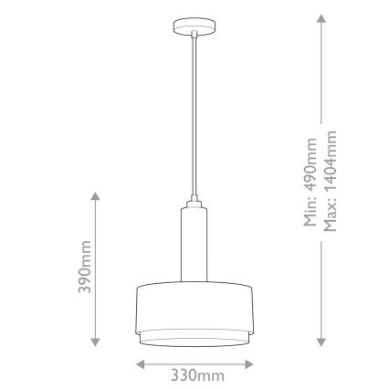 Hinkley - Rúdra szerelt CEDRIC csillár, 2xE27/60W/230V, Ø 33 cm, arany/fekete