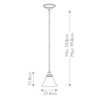 Hinkley - Csillár rúdon CELLO 1xE27/60W/230V