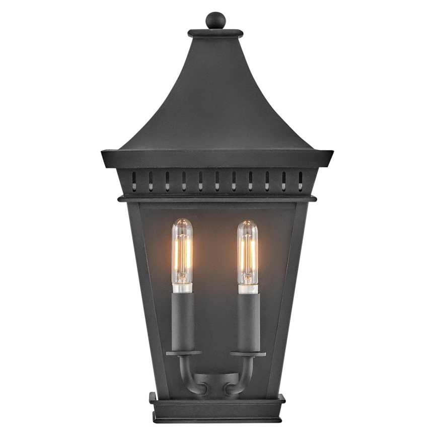 Hinkley - Kültéri fali lámpa CHAPEL HILL 2xE14/40W/230V IP44 fekete