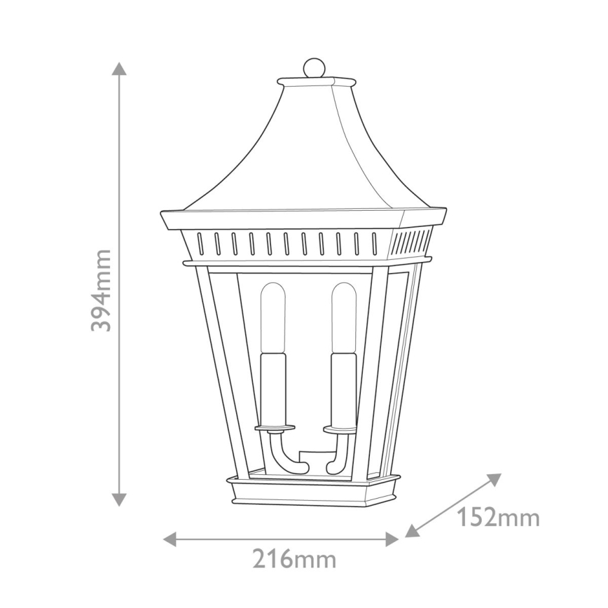 Hinkley - Kültéri fali lámpa CHAPEL HILL 2xE14/40W/230V IP44 fekete