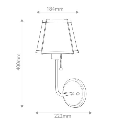 Hinkley - Fali lámpa CLARKE 1xE27/40W/230V réz/fekete