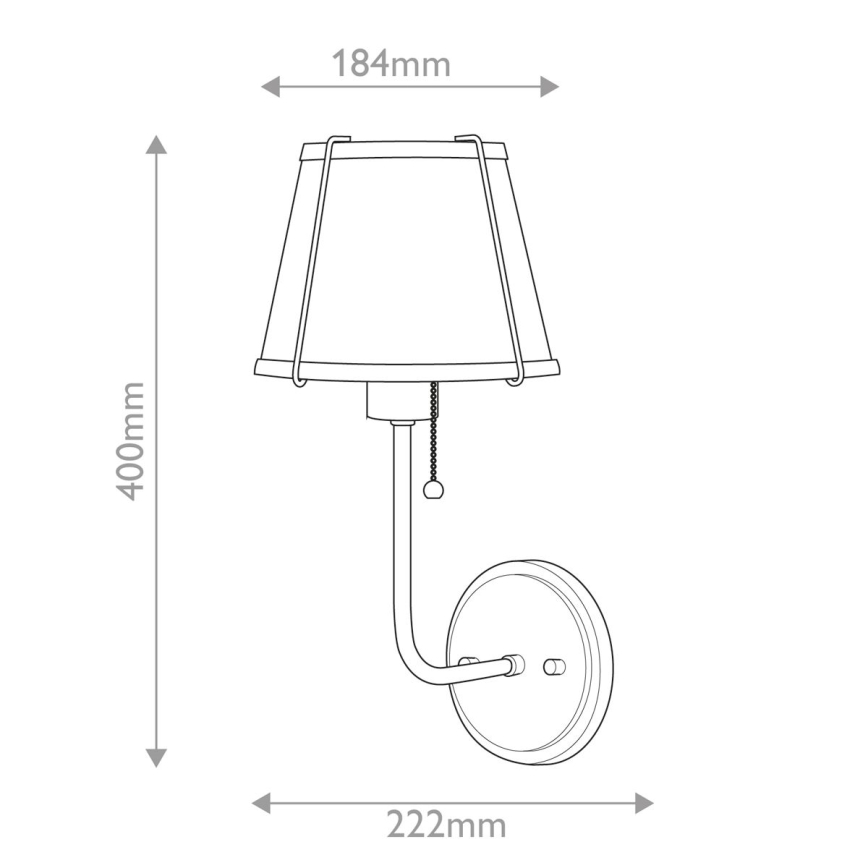 Hinkley - Fali lámpa CLARKE 1xE27/40W/230V fényezett króm/fehér