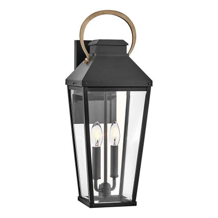 Hinkley - Kültéri fali lámpatest DAWSON L 2xE14/40W/230V IP44 fekete
