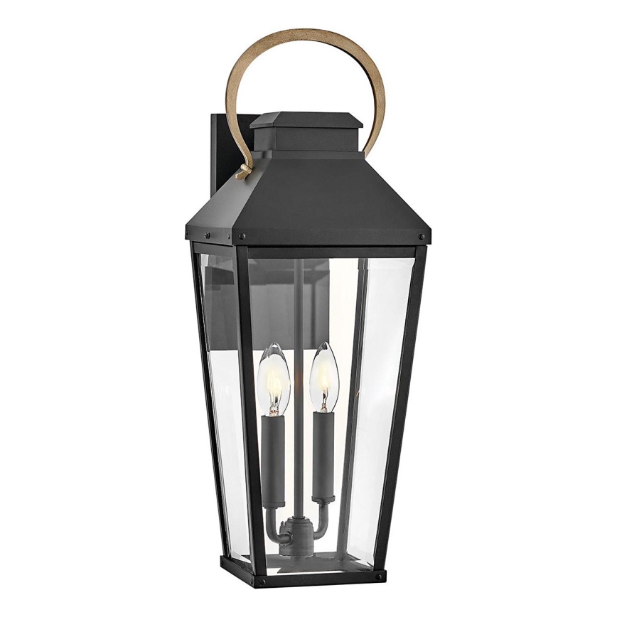 Hinkley - Kültéri fali lámpatest DAWSON L 2xE14/40W/230V IP44 fekete