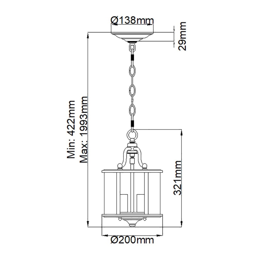 Hinkley - Láncos csillár GENTRY 3xE14/60W/230V fényes króm