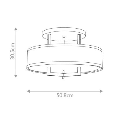 Hinkley - HAMPTON mennyezeti lámpatest 3xE27/60W/230V, Ø 50,8 cm, arany