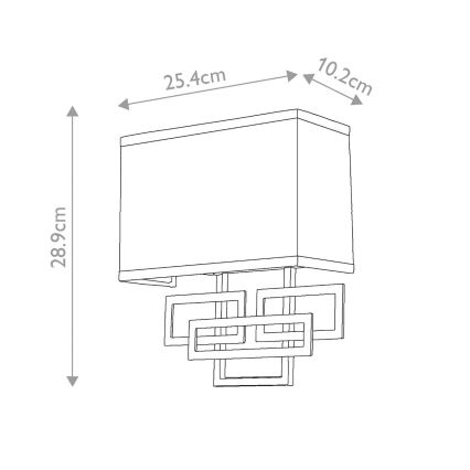 Hinkley - LANZA fali lámpatest 2xE14/40W/230V bronzszínű