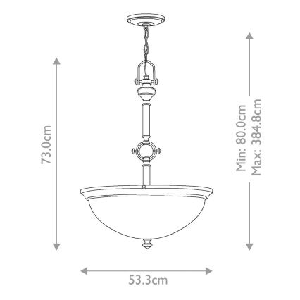 Hinkley - Csillár láncon MAYFLOWER 3xE27/60W/230V