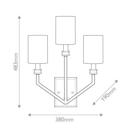 Hinkley - Fali lámpa MOORE 3xE14/40W/230V arany