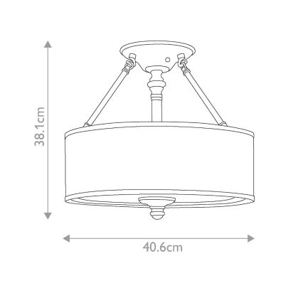 Hinkley - SUSSEX felületre szerelt csillár 3xE27/60W/230V matt króm