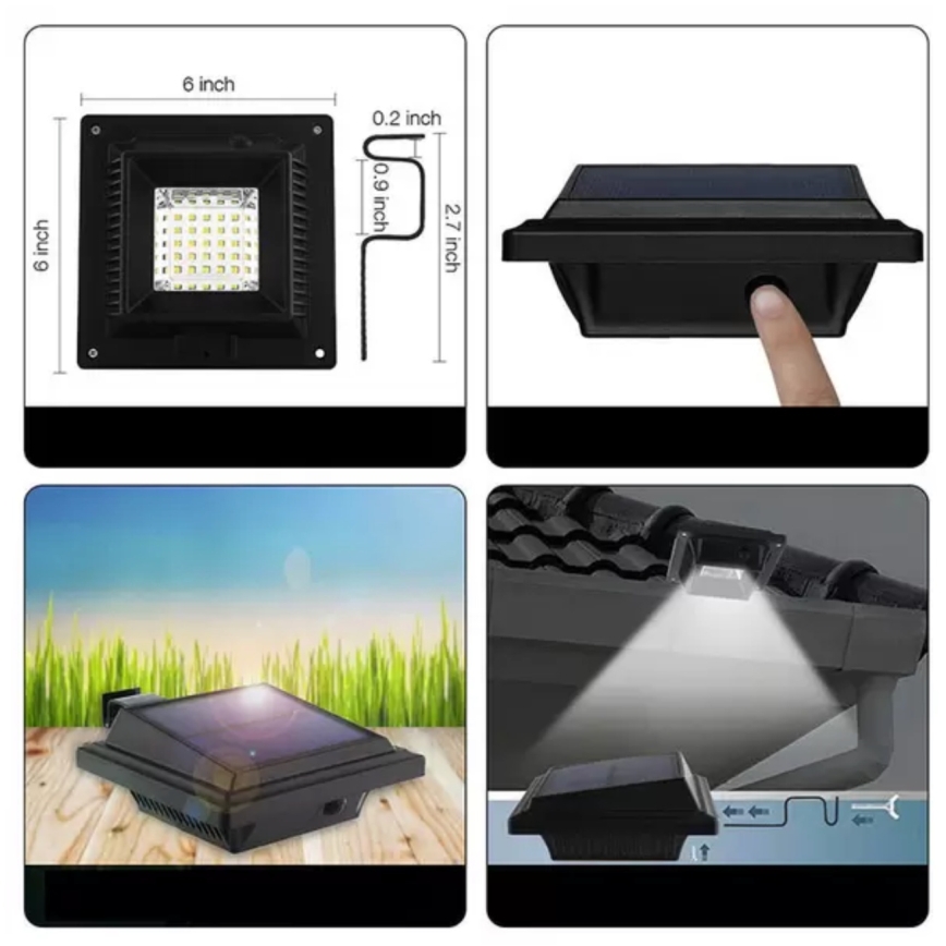 HÖFFTECH - Napelemes LED fali lámpa mozgás- és szürkületérzékelővel, LED/3,7V 2000 mAh, IP65
