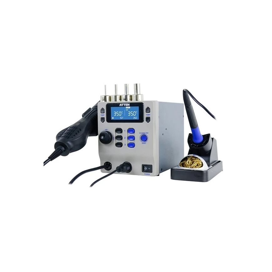 Hőlégfúvós és forrasztóállomás LCD-kijelzővel 800W/230V