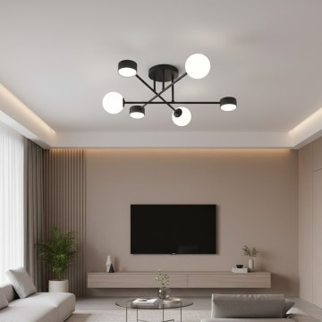 HOLON felületre szerelhető csillár 3xG9/8W/230V + 3xGX53/12W fekete