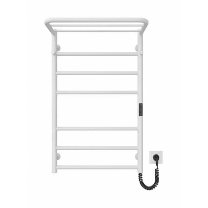 HOME fürdőszobai létrás törölközőszárító radiátor 95W/230V 77x53 cm rozsdamentes/fehér jobb oldali