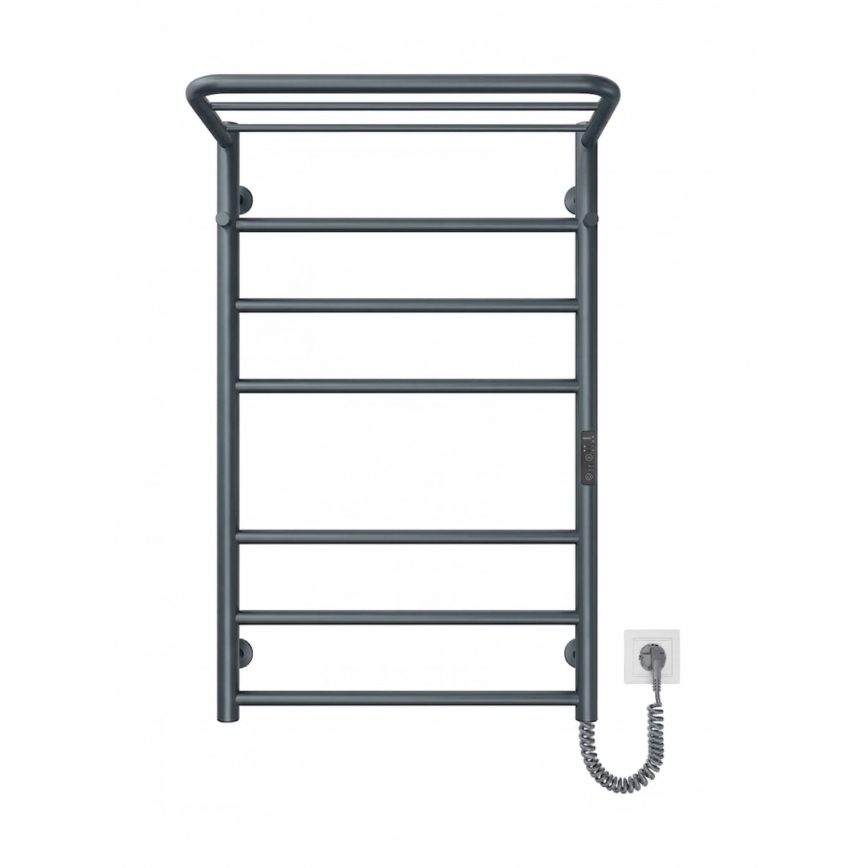HOME fürdőszobai törölközőszárító radiátor 95W/230V 77x53 cm rozsdamentes acél/antracit, jobb oldali kivitel