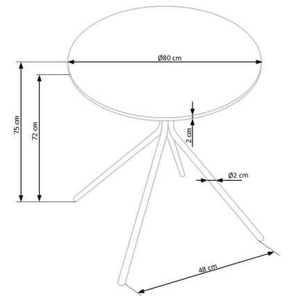 HOMORA fekete étkezőasztal