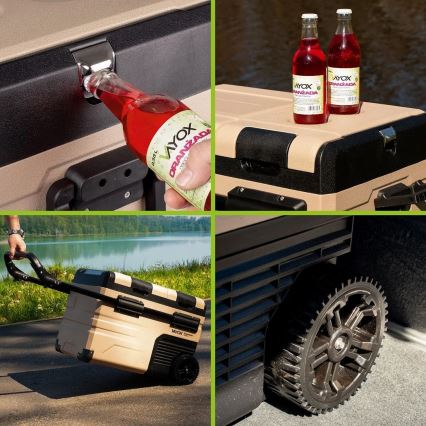 Hordozható Autós hűtő LCD kijelzővel 39 l 230V/12V/24V barna