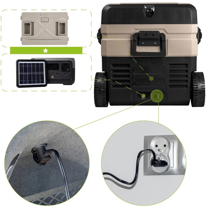 Hordozható Autós hűtő LCD kijelzővel 39 l 230V/12V/24V barna