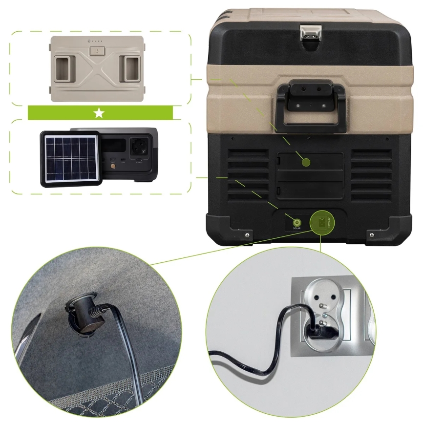 Hordozható Autós hűtő LCD kijelzővel 39 l 230V/12V/24V barna