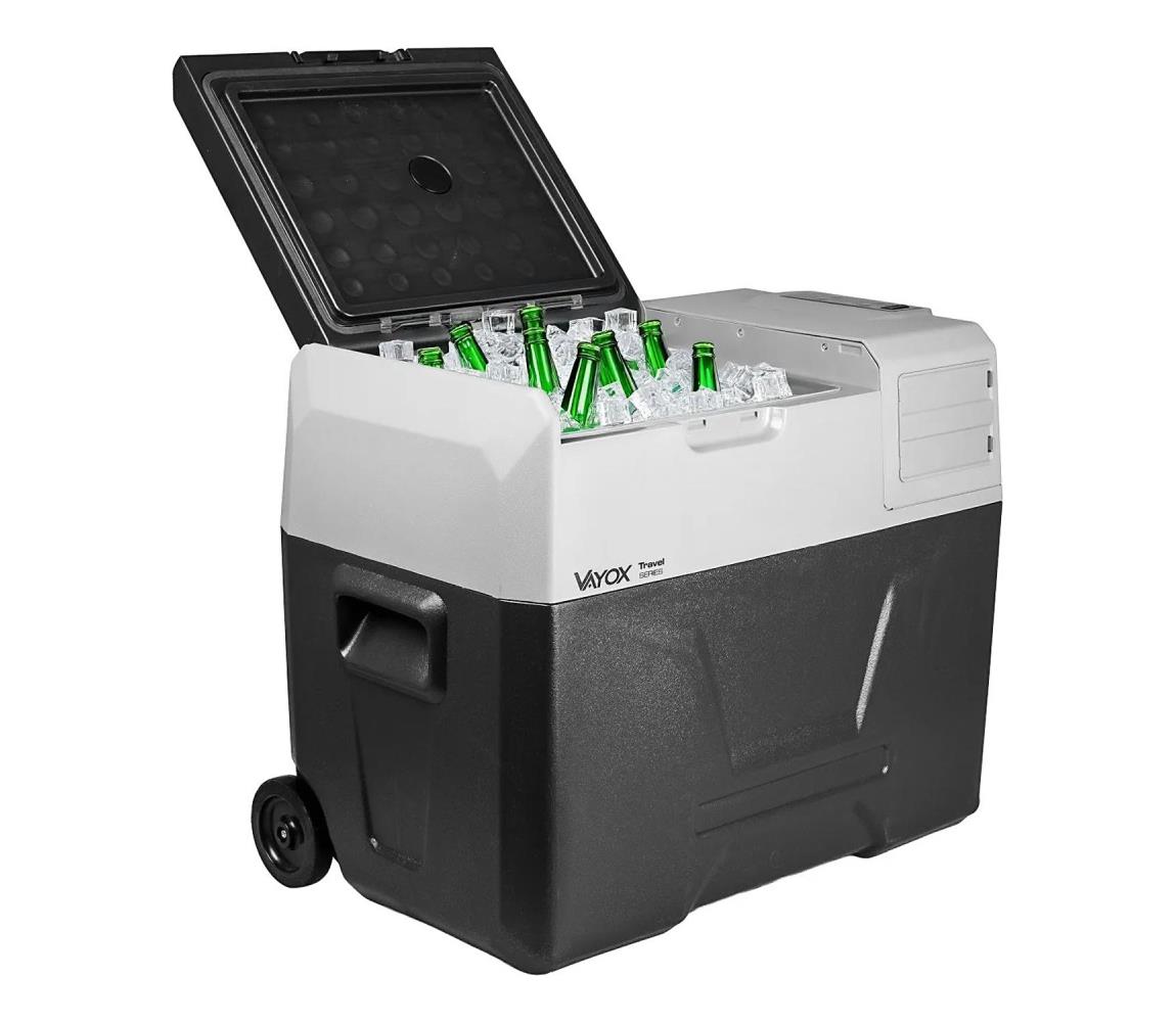 Vayox Hordozható Autós hűtő LCD kijelzővel 40 l 230V/12V/24V fekete VA