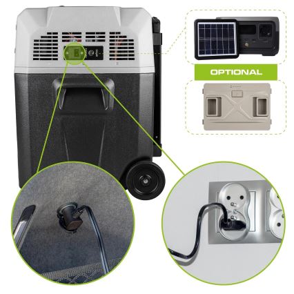 Hordozható Autós hűtő LCD kijelzővel 40 l 230V/12V/24V fekete