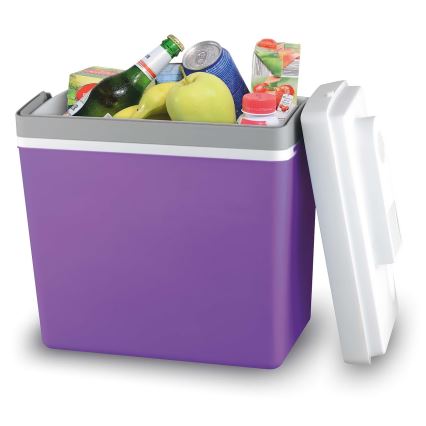 Hordozható autós hűtődoboz 23 l 55W/12V/230V lila/fehér