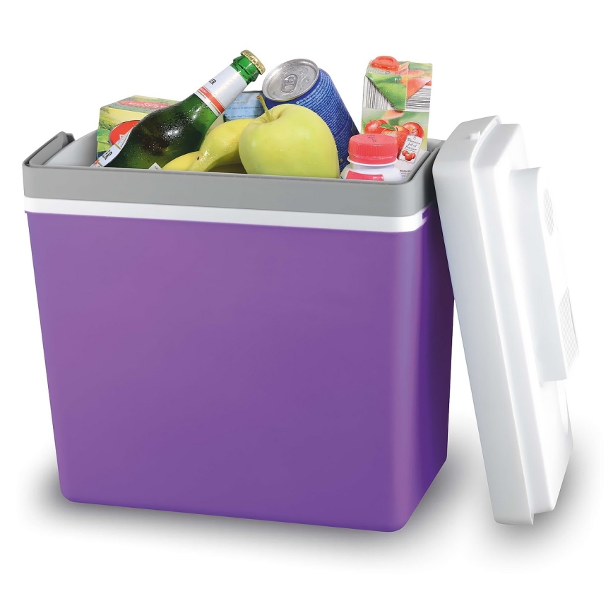 Hordozható autós hűtődoboz 23 l 55W/12V/230V lila/fehér