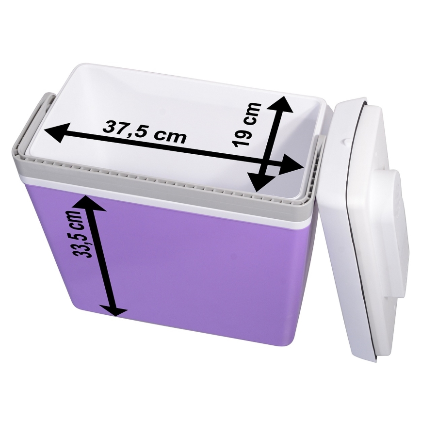 Hordozható autós hűtődoboz 23 l 55W/12V/230V lila/fehér
