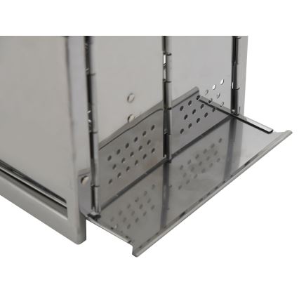 Hordozható fa grill fényes króm