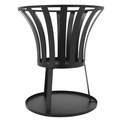 Hordozható fa tűzrakóhely rostéllyal fekete