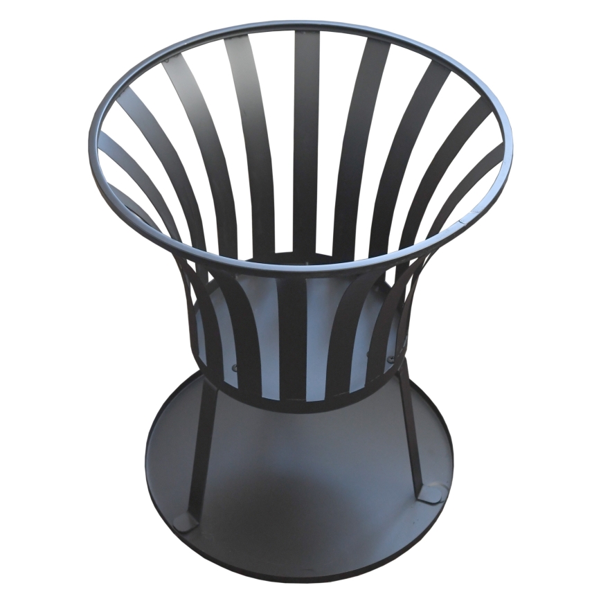 Hordozható fa tűzrakóhely rostéllyal fekete