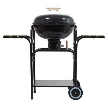Hordozható faszén grill fekete/fa