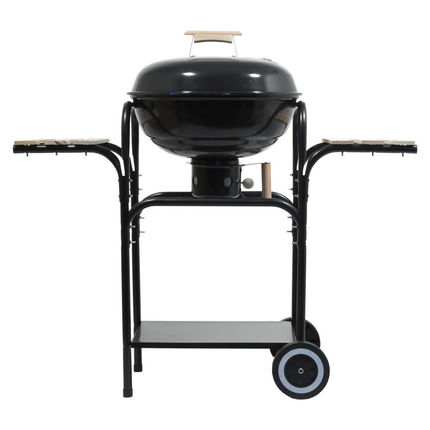 Hordozható faszén grill fekete/fa
