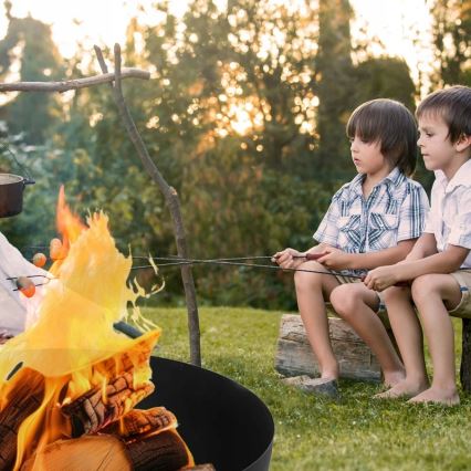 Hordozható fatüzelésű tűzrakó 57x30 cm fekete