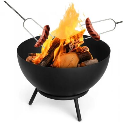 Hordozható fatüzelésű tűzrakó 57x30 cm fekete