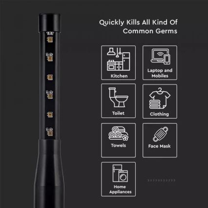 Hordozható fertőtlenítő germicid lámpa mini UVC/14W/230V 3000 mAh