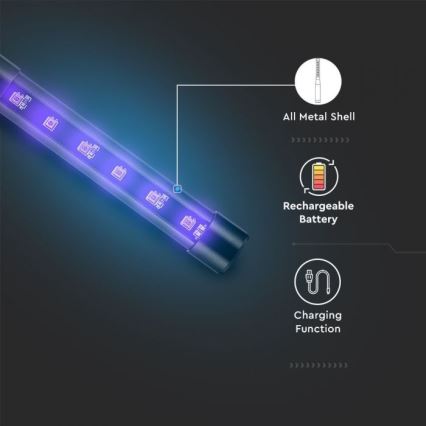 Hordozható fertőtlenítő germicid lámpa mini UVC/14W/230V 3000 mAh