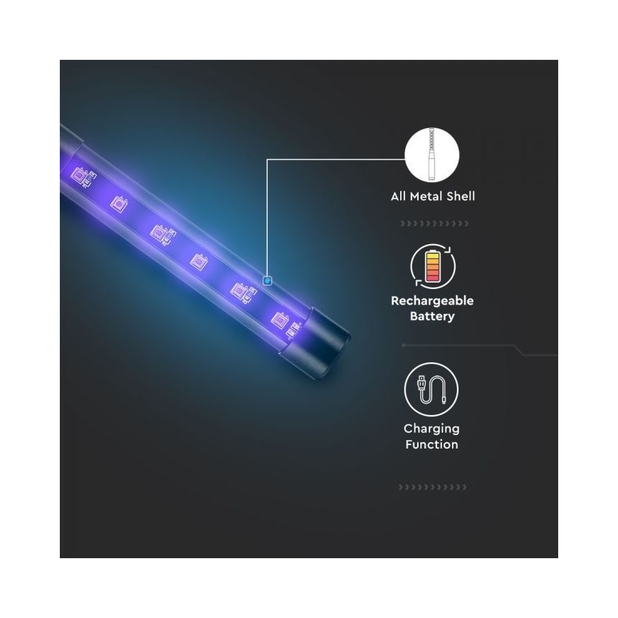 Hordozható fertőtlenítő germicid lámpa mini UVC/14W/230V 3000 mAh